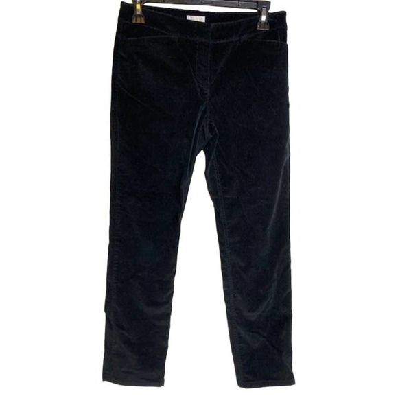 J Jill Navy Black Corduroy Womens Straight Leg Pants 4 Petite - Picture 1 of 5